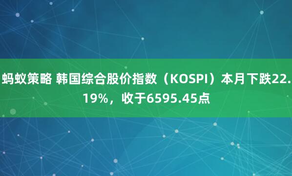蚂蚁策略 韩国综合股价指数（KOSPI）本月下跌22.19%，收于6595.45点